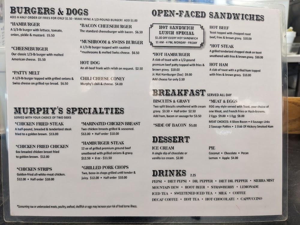 Murphy's Original Steak House Menu image 3